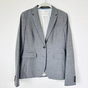 Banana Republic 2 Button Stretch Wool Gray Tailored Blazer Size 8